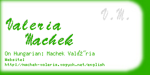 valeria machek business card